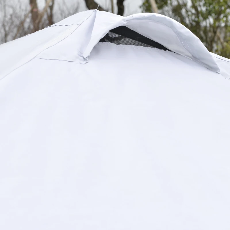 Outsunny Tenda Dobrável 3x3 Portátil de Jardim com Bolsa de Transporte com Rodas Aço para Exterior Festas Campismo Branco