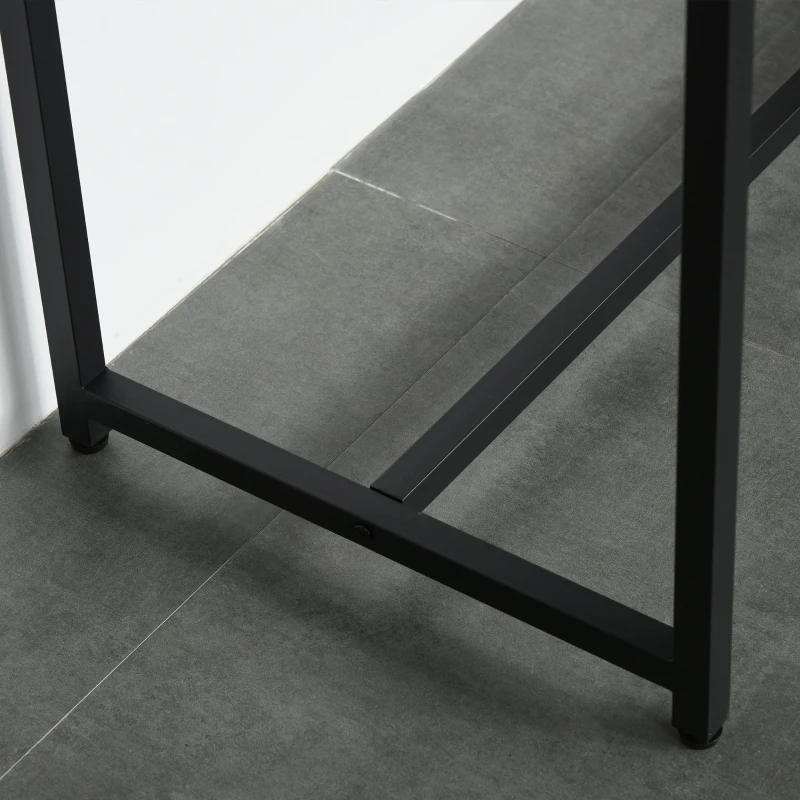 HOMCOM Mesa de Bar Bistrô mesa de sala de jantar Industrial com 2 Prateleiras de Metal e Madeira Carga 100 kg 120x50x100 cm Noz