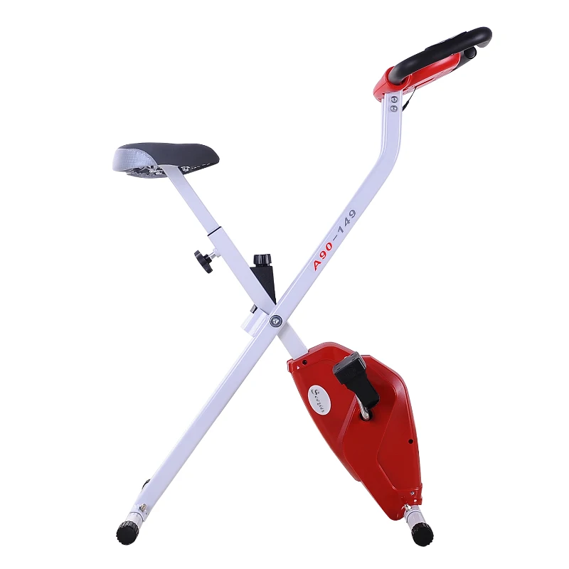HomCom® Bicicleta dobrável Fitness Assento Ajustável Resistência ajustável Carga 110kg 83x43x110cm Aço branco