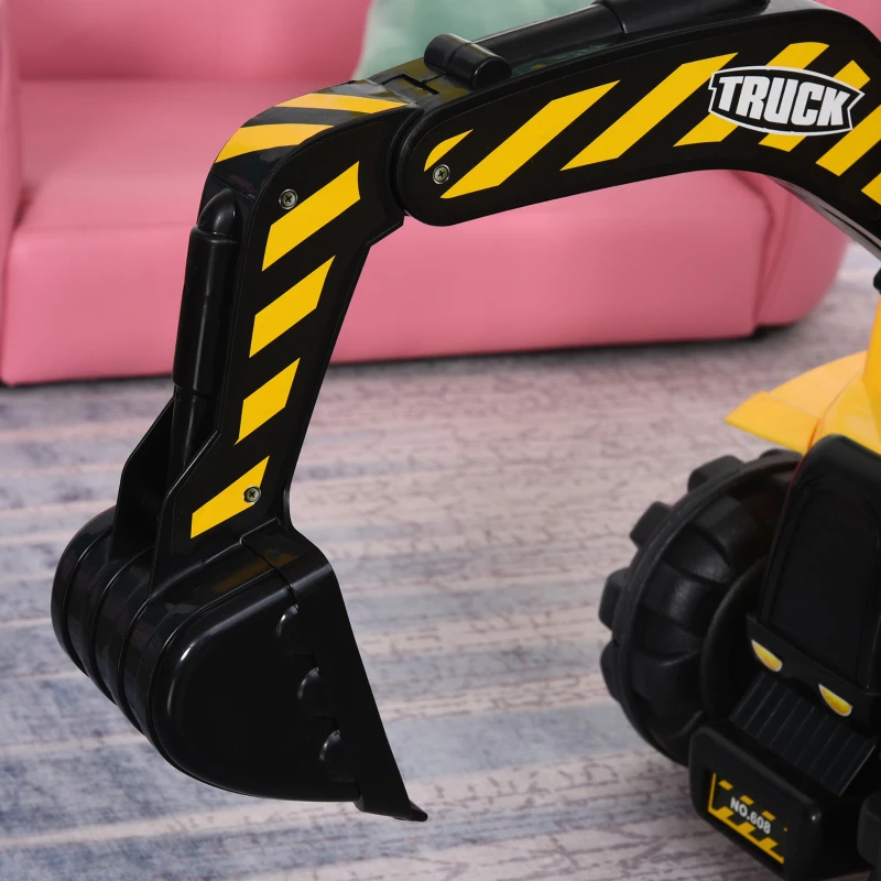 HOMCOM Brinquedo da Escavadeira 4 em 1 para crianças acima de 3 Anos com pá caixa escondido aro 98x30x46cm