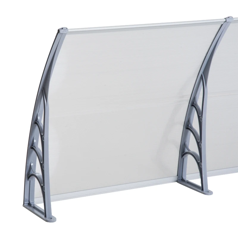 Outsunny Alpendre para Portas e Janelas com Proteção contra Sol e Chuva - 200 x 100 x 28 cm