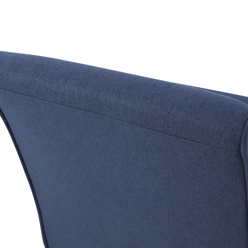 HOMCOM Poltrona de jantar Sala de estar sem braços Cadeira individual com assento acolchoado e pernas de madeira 57x76x83,5 cm Azul