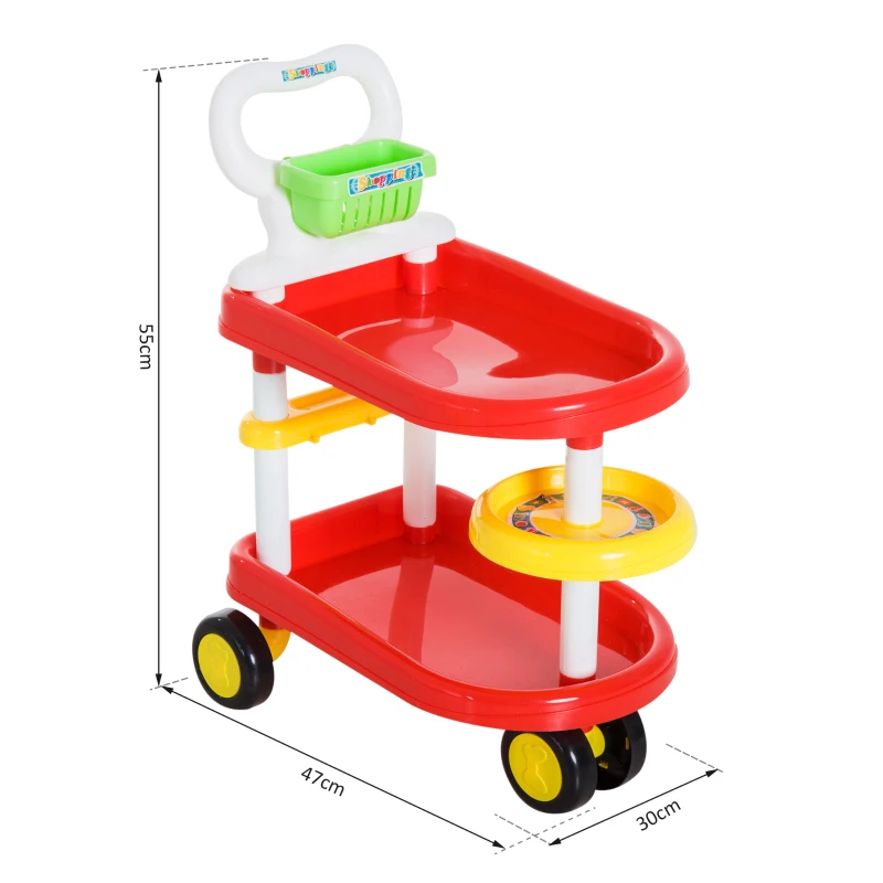 HomCom Caixa Registadora de Brincar Carrinho de supermercado 49 Pcs 47x30x55cm PP