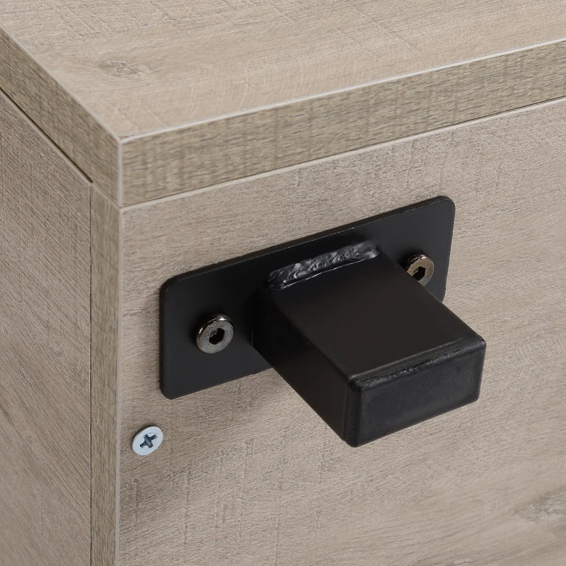 HOMCOM  Mesa de escritório com gaveta e armário com prateleira ajustável Mesa multifuncional para computador com borda redonda 150x60x76 cm Madeira natural