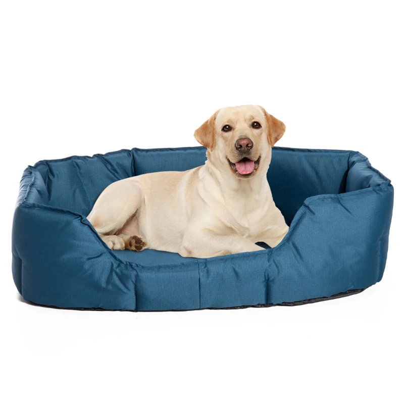 PawHut Cama para Cães e Gatos Impermeável e Lavável tipo Colchão de Tecido Oxford para animais de estimação - Cor Azul - 90 x 70 x 28 cm