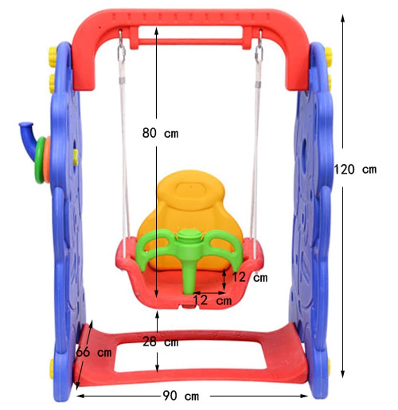 Baloiço Infantil 90 x 120 x 66 cm Crianças 18 meses Carga Máx. 50 kg Parque