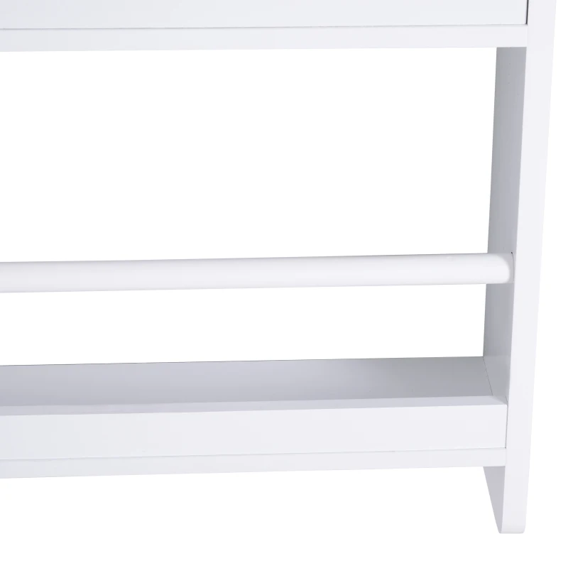 HOMCOM Estante de Parede para Livros com 4 Prateleiras Estante de Livros para Escritório Dormitório Entrada Carga Máxima 30 kg 56x12x113 cm Branco