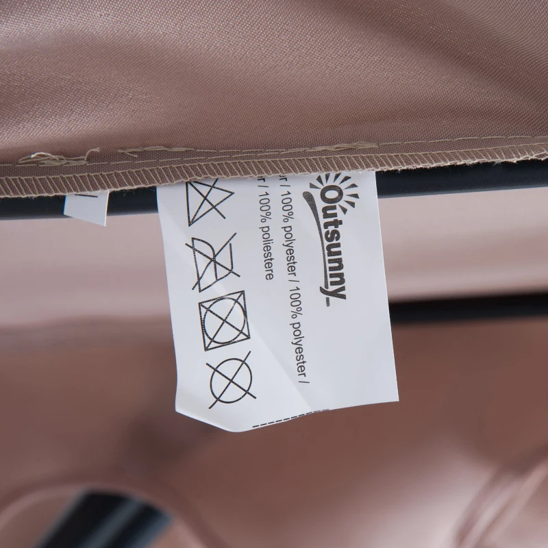 Outsunny Baloiço de Jardim com 2 Lugares Individuais com Teto e Suporte para Bebida para Terraço Balcão Exterior 170x136x170cm Bege