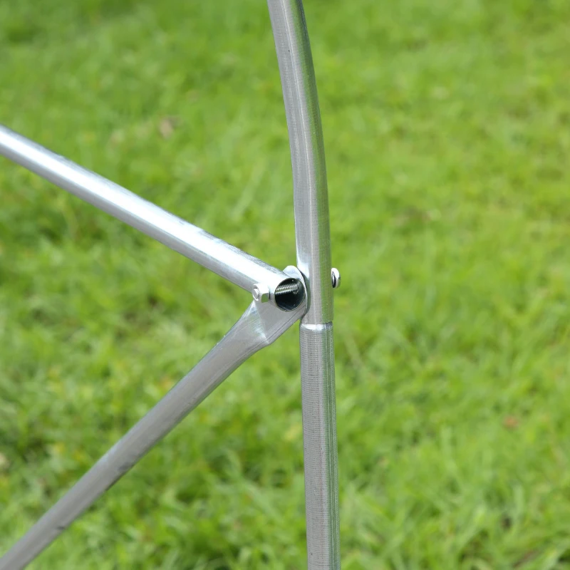 Outsunny Estufa Tipo Túnel 595x300x200cm Estufa de Jardim Grande com 12 Janelas e Porta Enrolável com Zíper para Cultivo de Plantas Branco