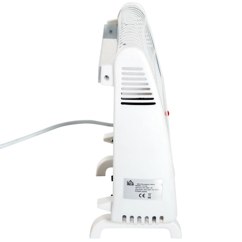 HomCom® Mini Aquecedor 400-450W Aquecedor Eléctrico com Termóstato Temperatura Ajustável 0-90℃ 27.5x12.7x27.5cm