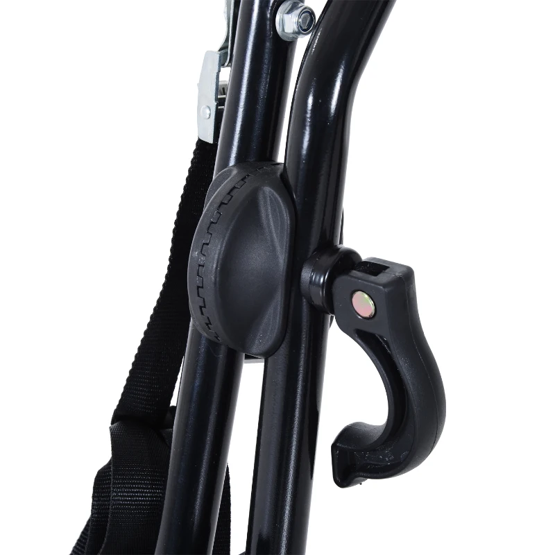 HOMCOM Suporte de bicicleta para bagageira dobrável com tiras de segurança Suporte para 2 bicicletas de até 70kg 75x50x10cm