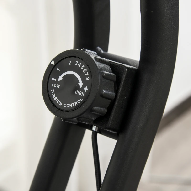 HOMCOM Bicicleta Estática Dobrável  com Resistência Ajustável Pulsómetro Visor LCD Selim Confortável Aço