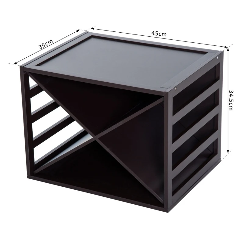 HomCom Garrafeira Madeira Estante de Vinho Forma X Creativo e Decorativo Empilhável para 16 Garrafas Castanho - 45x35x34.5cm