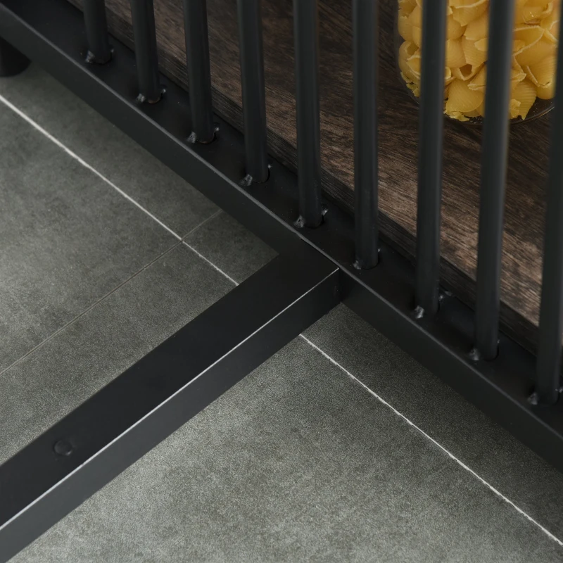 HOMCOM Mesa de Bar Bistrô mesa de sala de jantar Industrial com 2 Prateleiras de Metal e Madeira Carga 100 kg 120x50x100 cm Noz