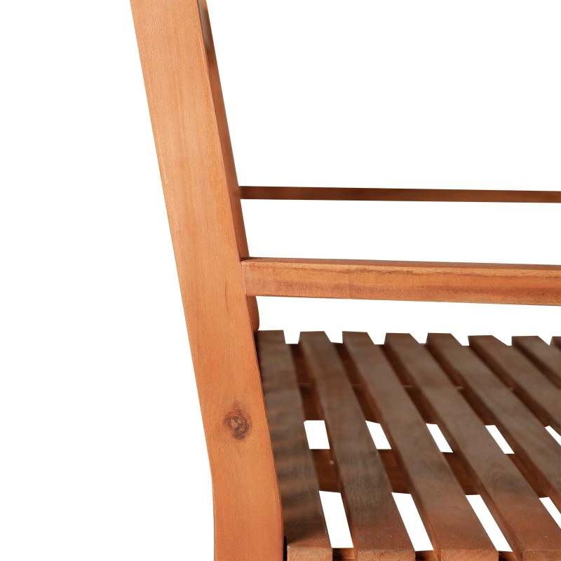 Outsunny Banco de Jardim de Madeira de Acácia Banco Clássico para Jardim com Desenho de Ripas para Exterior Varanda Pátio 145x66x89cm