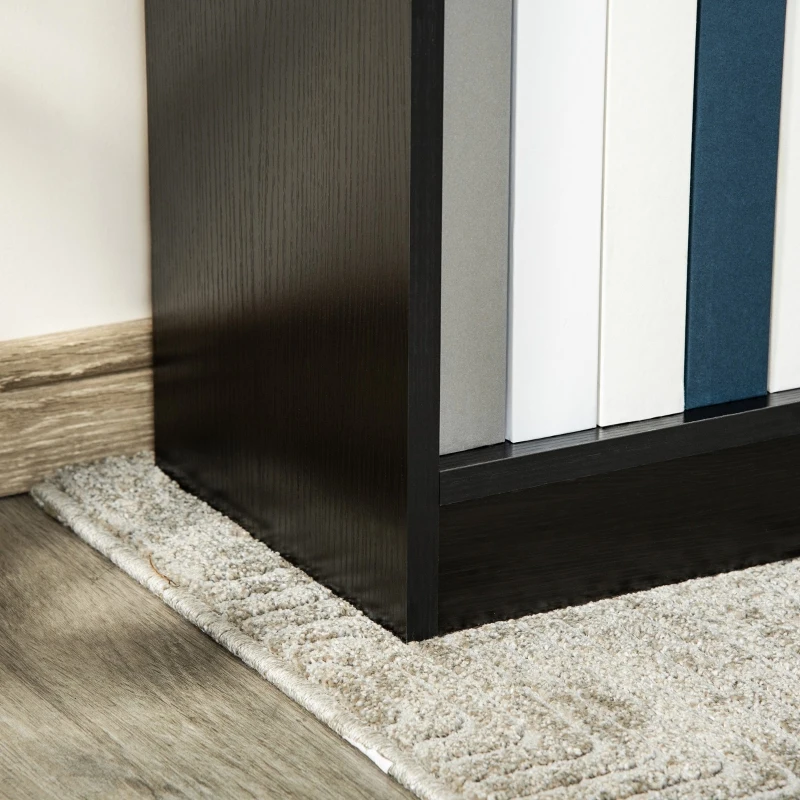 HOMCOM Estante para Livros com 3 Compartimentos de Armazenamento Livros Plantas para Sala de Estar Estúdio Dormitório 62,2x24x102,4cm Preto