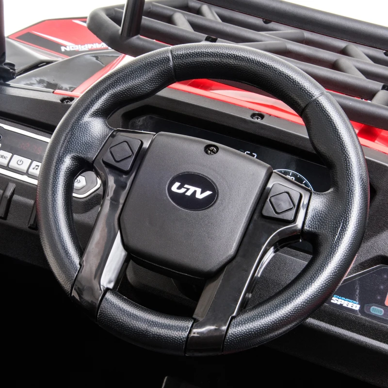 HOMCOM Quad Elétrico para Crianças acima de 3 Anos com controle Remoto Faróis e Música 118x76x104 cm Vermelho