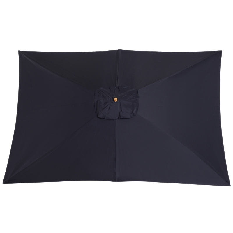 Outsunny Guarda-sol Madeira quadrada preta 2x3m