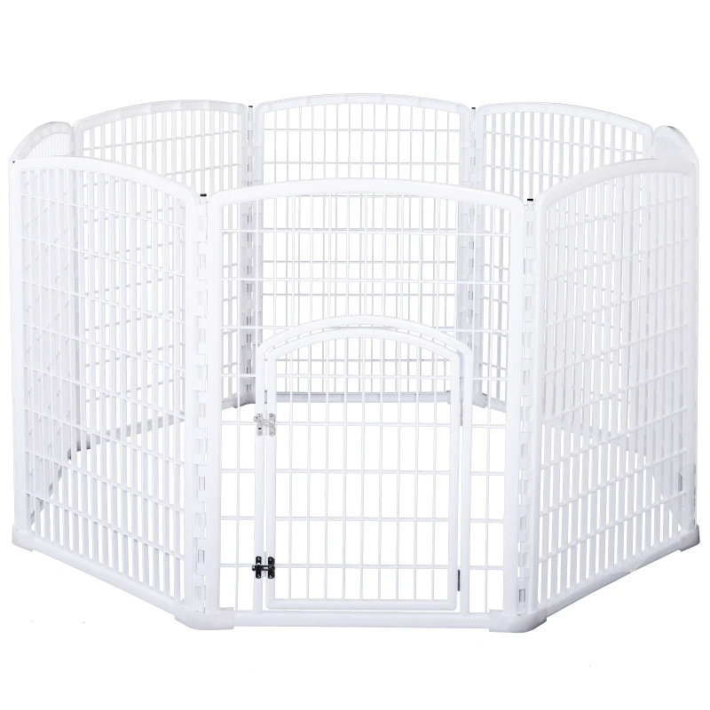 PawHut  Parque de Animais de Estimação 8 Cercas com porta Gaiola  Altura 95 cm