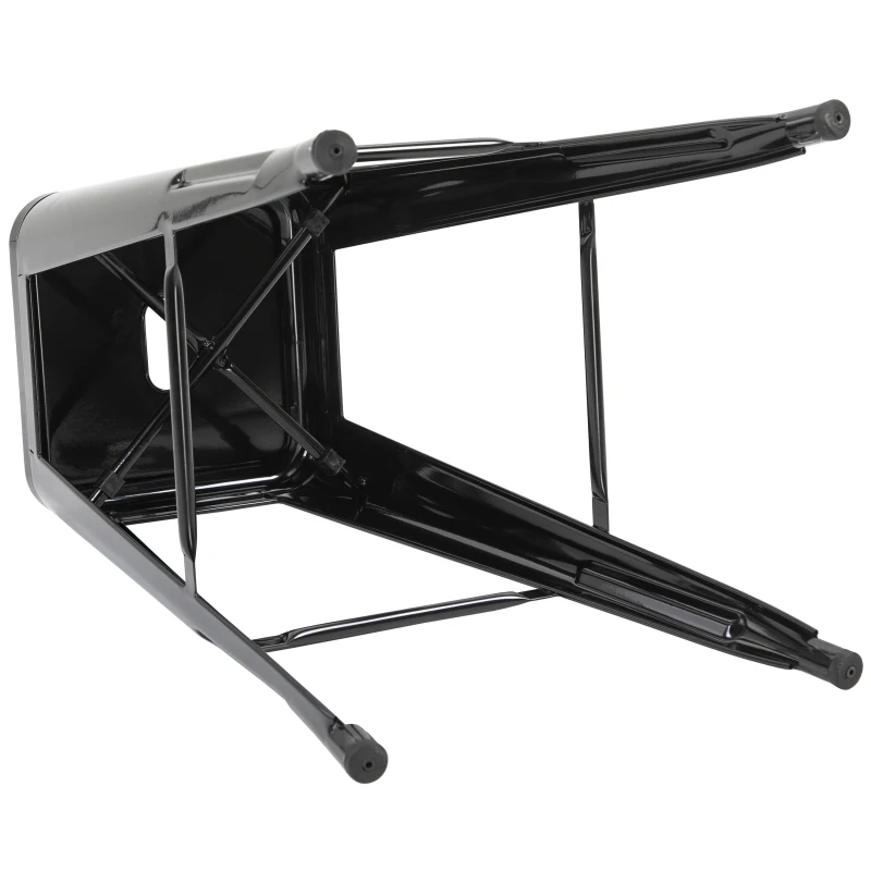 HOMCOM Conjunto de 4 Bancos Interiores e Exteriores de Metal Estilo Industrial 43x43x76 cm