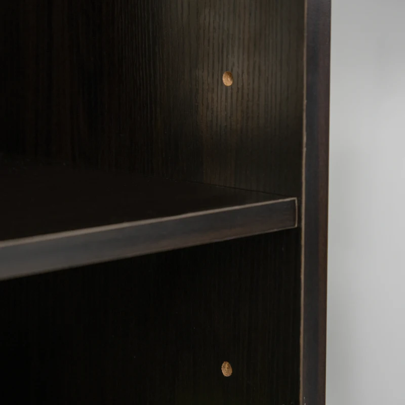 HOMCOM Estante para Livros de 5 Níveis com Prateleira Ajustável e Desenho Anti-Tombo Estante de Armazenamento 63x29,5x176 cm Preto