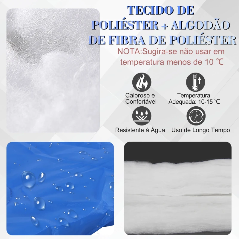 Outsunny Saco de dormir para acampamento 1 lugar 210x75 cm Azul