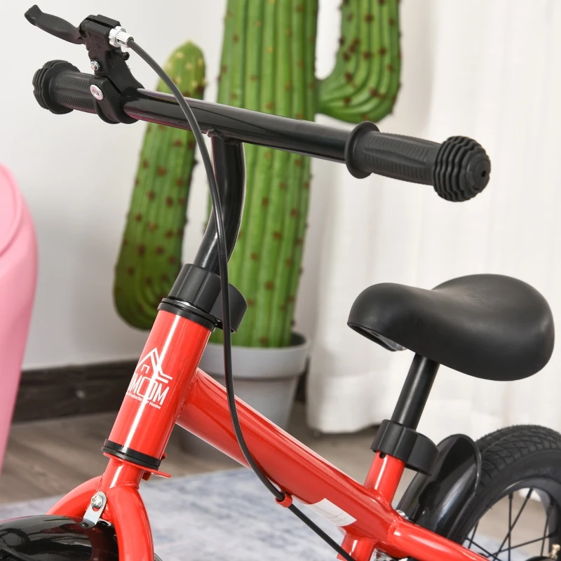 HOMCOM Bicicleta sem Pedais com Altura Ajustável Pneus de Borracha Insufláveis Assento Acolchoado 86x43x60 cm Vermelho
