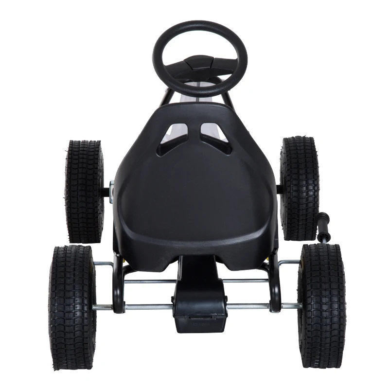 HOMCOM Carro de Pedais Go Kart Racing Desportivo com Assento Ajustável Embraiagem e Travão  103x64x59,5 cm