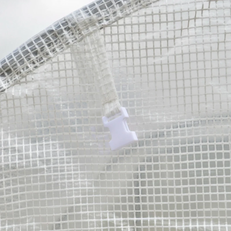 Outsunny Estufa de Jardim Tipo Túnel com janelas e portas Cobertura PE Estrutura de aço 295x200x190cm Branco