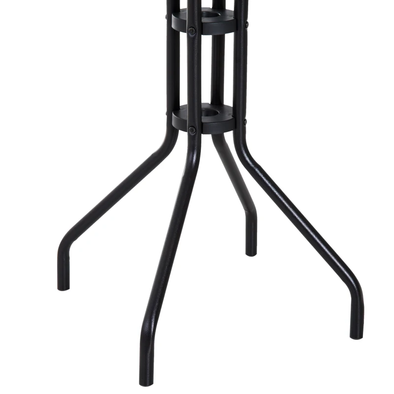 Outsunny Conjunto de Mesa e 2 Cadeiras  Cadeira Dobrável Encosto Reclináveis a 4 Níveis  Armação de Aço Marrom
