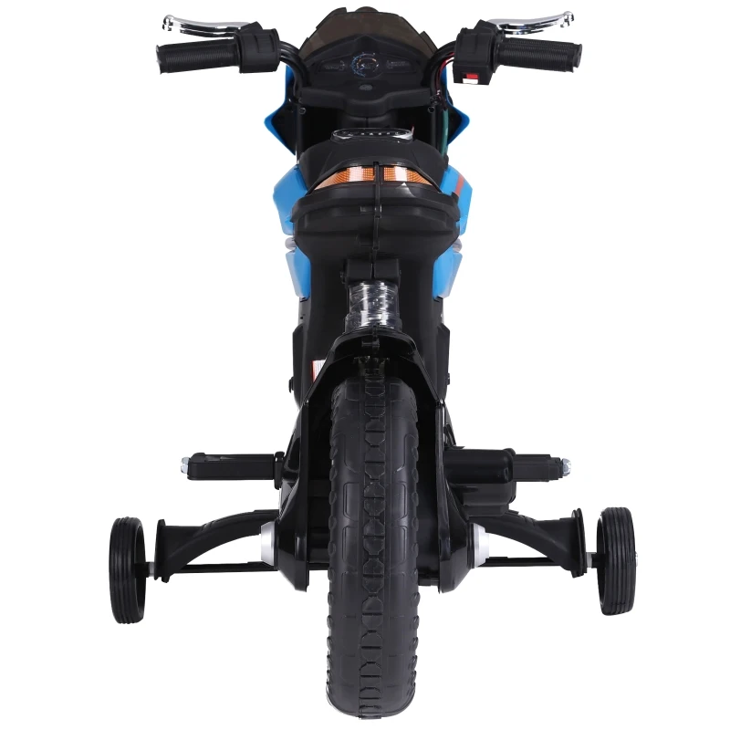 HOMCOM Mota Elétrica Infantil Motocicleta para Crianças acima de 3 anos Bateria 6V com Luzes e Música 105x52,3x62,3 cm Azul