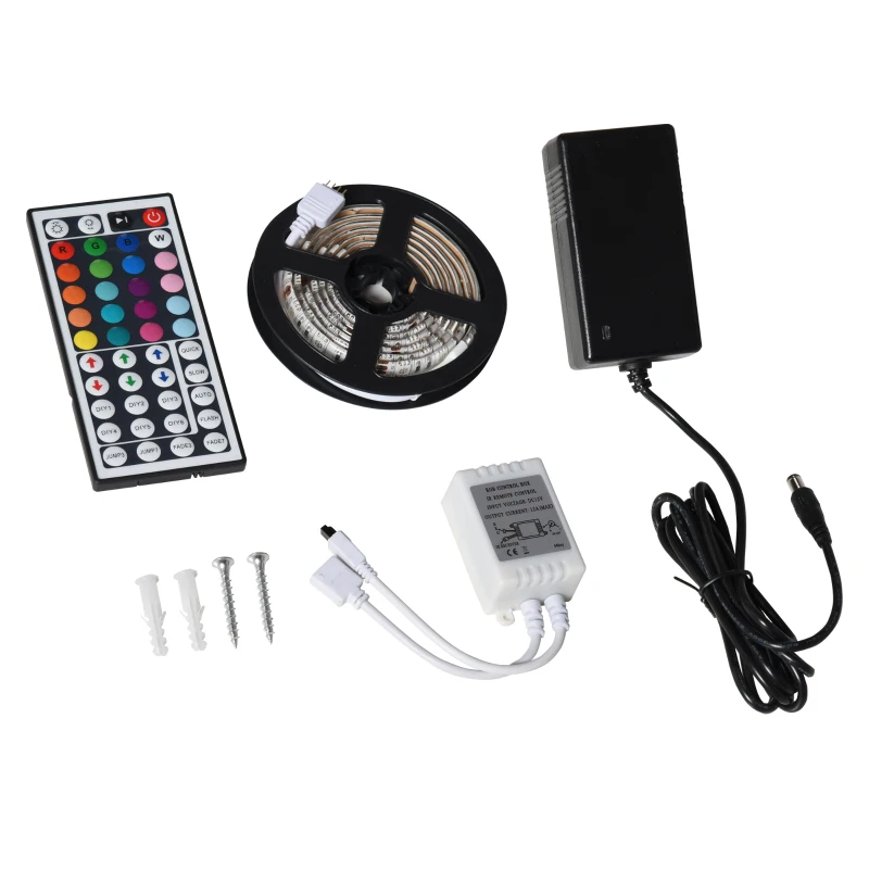 HOMCOM Móvel de parede para TV Armário suspenso com luzes LED com controle remoto 120x35x40,5 cm Carga 30 kg para sala de estar Quarto branco
