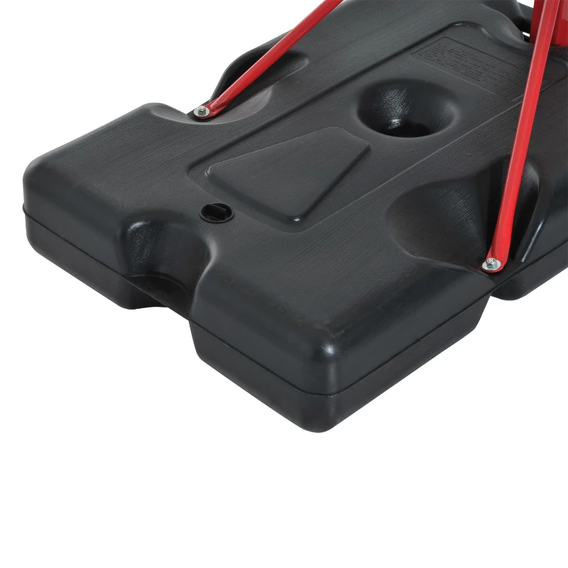 HOMCOM Tabela de basquetebol  com altura ajustável de 210-260 cm suporte de metal e base recarregável para crianças e adultos vermelho