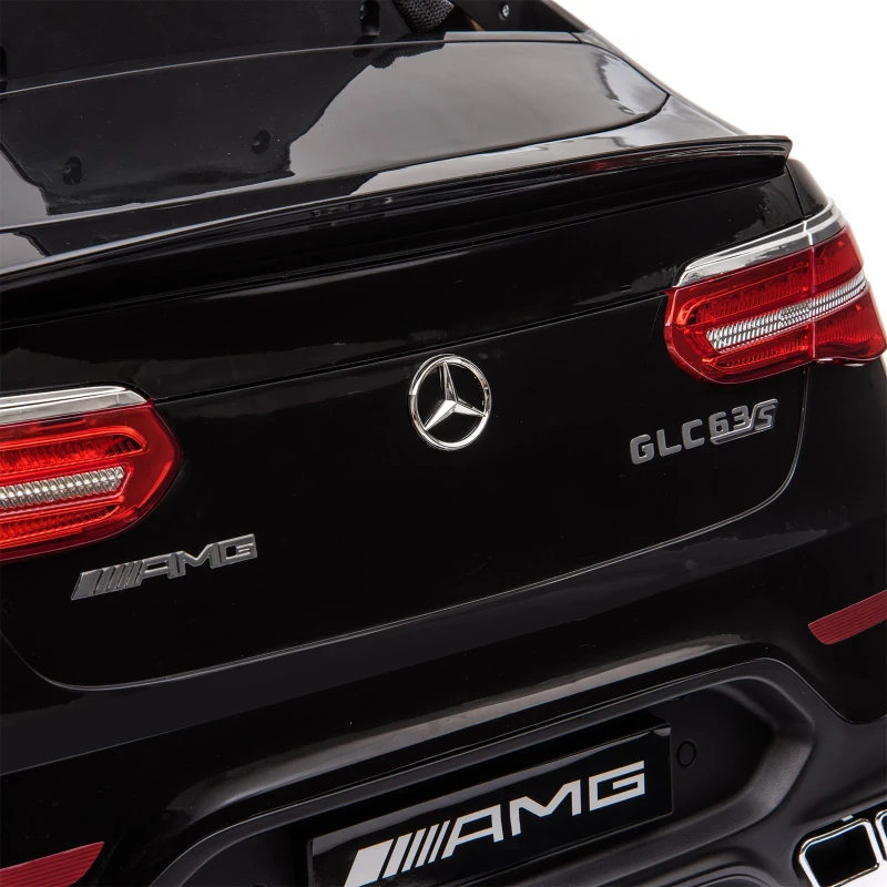 HOMCOM Carro Elétrico Mercedes AMG 12V para Crianças de 3-5 Anos com Controle Remoto Música Luzes Abertura da Porta 115x70x55cm Preto