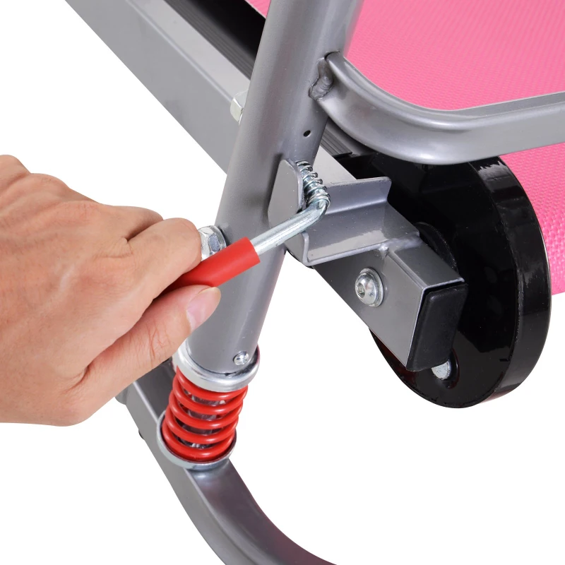 HOMCOM Esteira Portátil Manual Esteira Dobrável Tela LCD 2 Ângulos reclináveis Carga 110kg Altura 112-129cm Vermelho