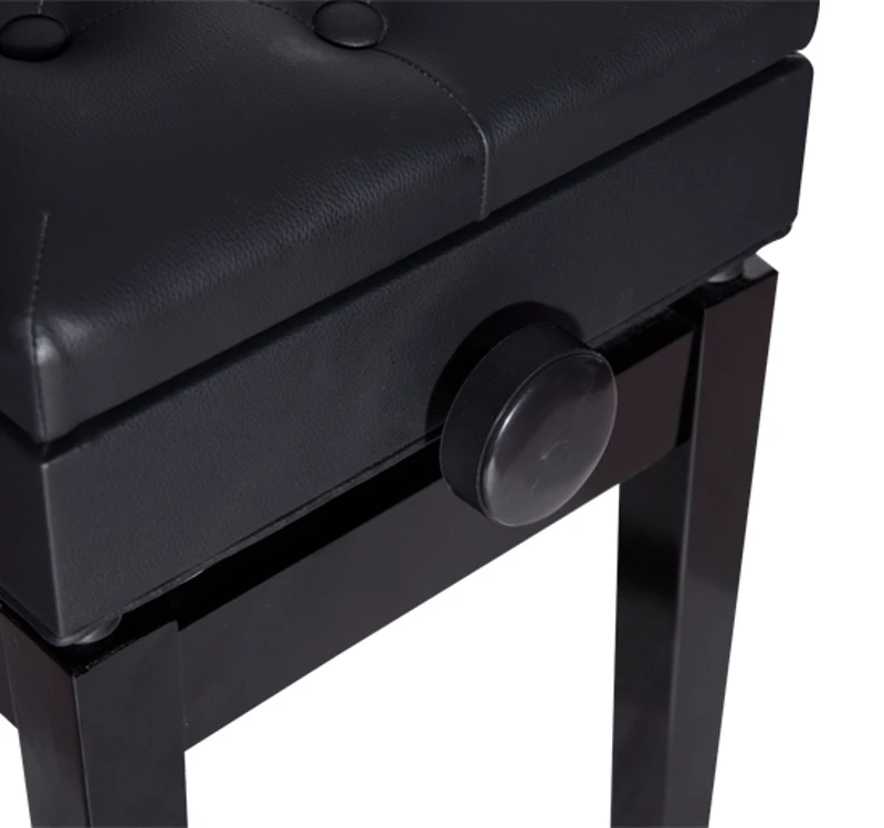 HOMCOM Banco de Piano com Espaço de Armazenamento Altura Ajustável com Assento Acolchoado Carga 200 kg 54,5x33x48-58 cm Preto