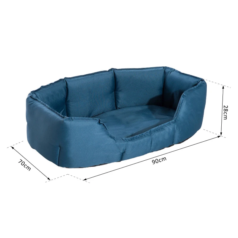 PawHut Cama para Cães e Gatos Impermeável e Lavável tipo Colchão de Tecido Oxford para animais de estimação - Cor Azul - 90 x 70 x 28 cm