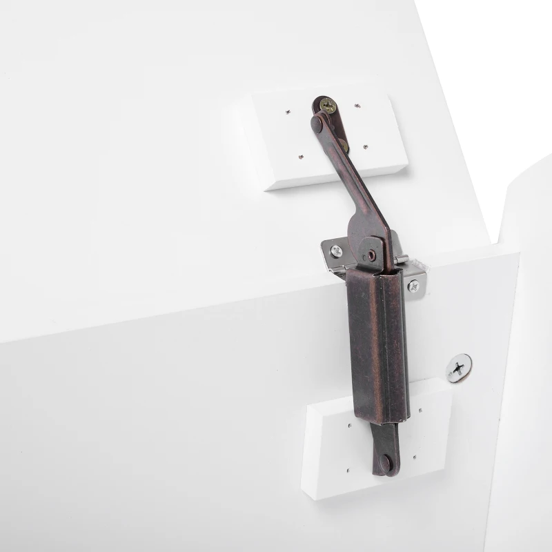 HOMCOM Baú de Brinquedos Organizador de Brinquedos Infantil com Desenho de Segurança Amplo Espaço 62x40x46,5cm Branco