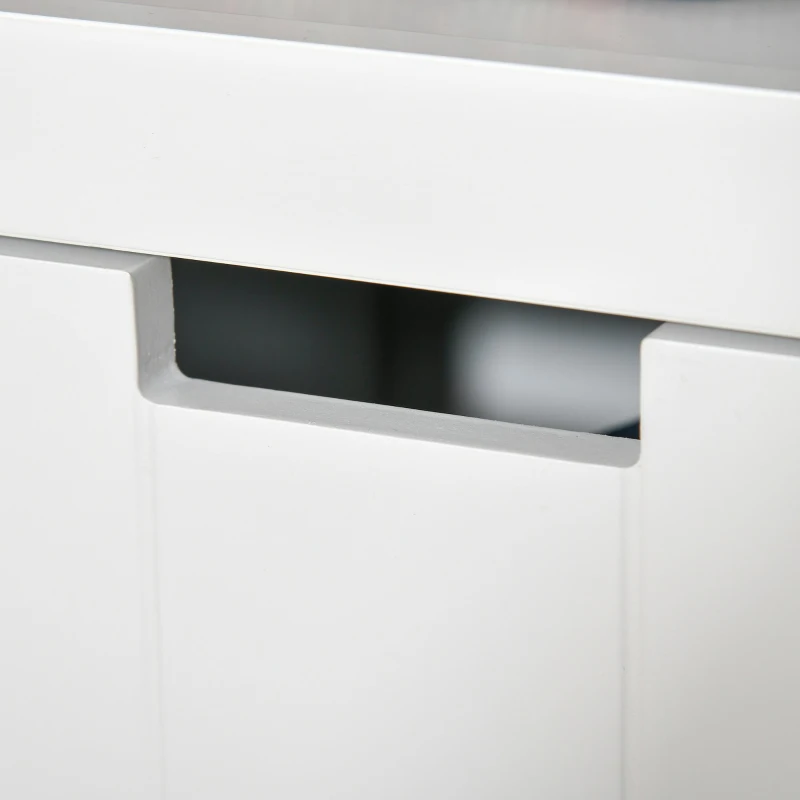 HOMCOM Aparador de Sala de Estar Armário Auxiliar de Armazenamento Moderno com Prateleira Aberta e 3 Gavetas para Dormitório Sala de Estar 102x33x61,5cm Branco