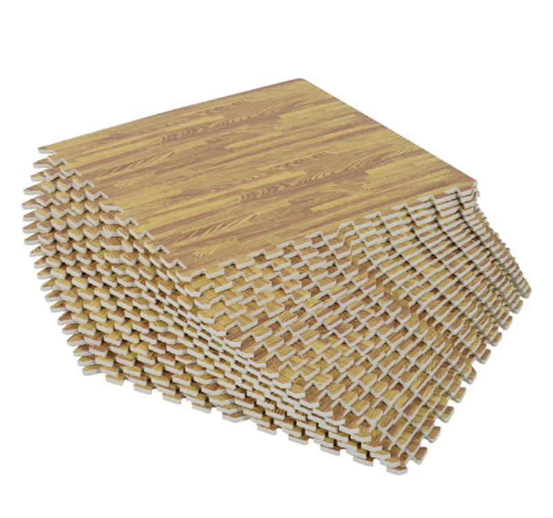 Tapete Puzzle para Crianças ou Ginásio– Cor: madeira – Espuma de Borracha EVA – 9 metros quadrados