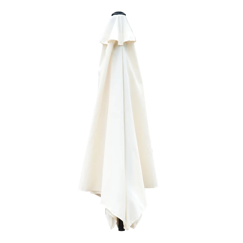 Outsunny Chapéu de Sol de Jardim Ø270x235cm Chapéu de Sol de Alumínio Reclinável com Manivela e 6 Hastes para Terraço Exterior Balcão Creme