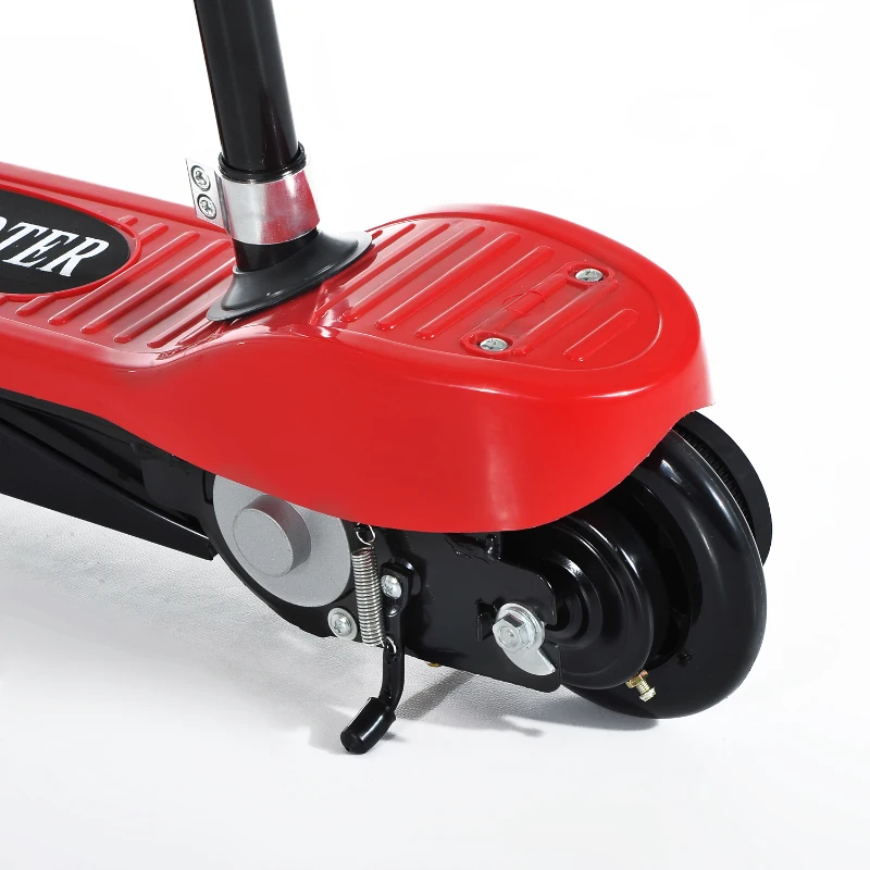 HomCom Trotinete Elétrica Dobrável E-Scooter Bateria 120 W Guiador Assento Ajustável Travão Pé de apoio Vermelho
