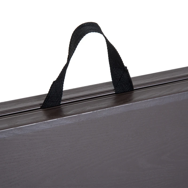 Outsunny Mesa dobrável ajustável Altura regulável 122x61x53 / 71,5 cm Marrom e preto