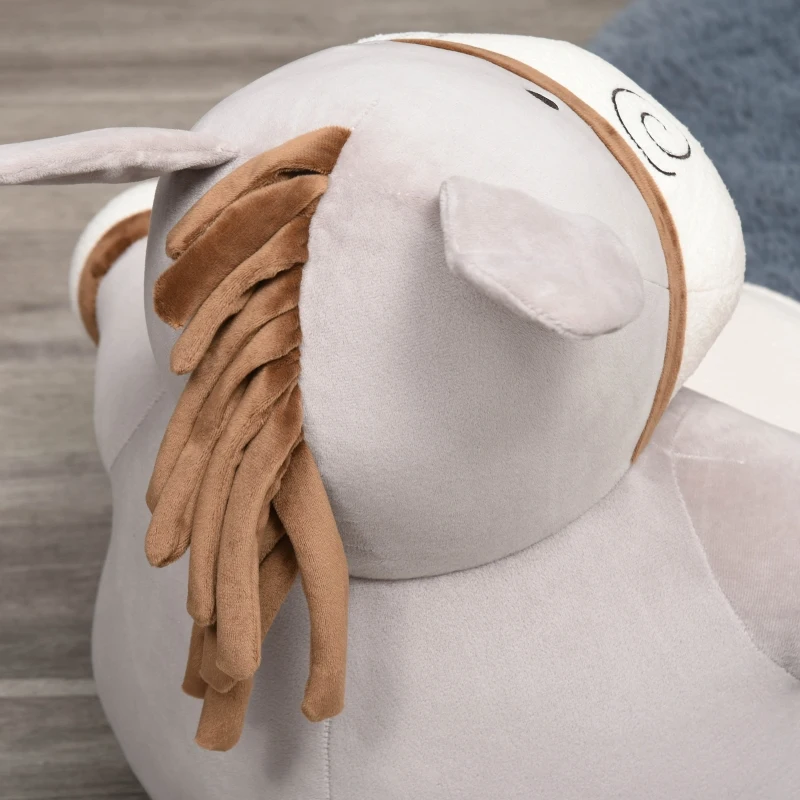 HOMCOM Mini sofá infantil para crianças acima de 18 meses em forma de burro com assento acolchoado 60x55x60cm cinza