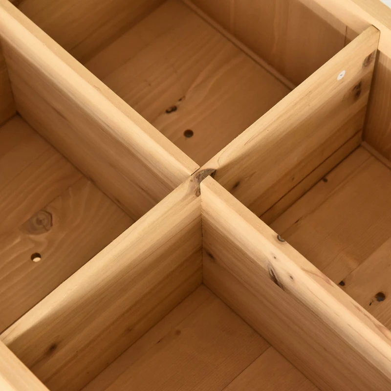 Outsunny Horta Vertical de Madeira 120x60x81cm Floreira Elevada para Cultivo de Plantas Flores com Prateleira Inferior para Jardim Terraço Exterior