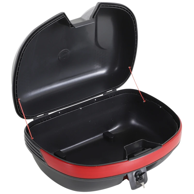 HOMCOM Baú para Motocicleta 44L Porta Malas de Motocicleta com Chaves Kit Montagem 54x41x28cm Preto