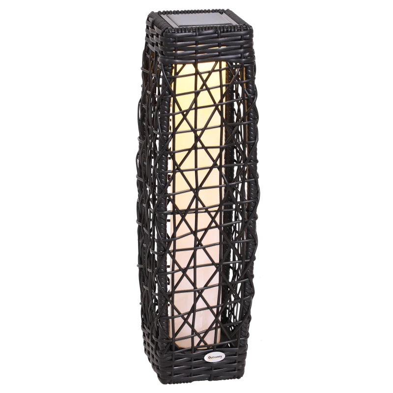 Outsunny Candeeiro de Pé VIME Luz LED Solar Ecológico para Interior Exterior Marco de Metal 19x19x68cm