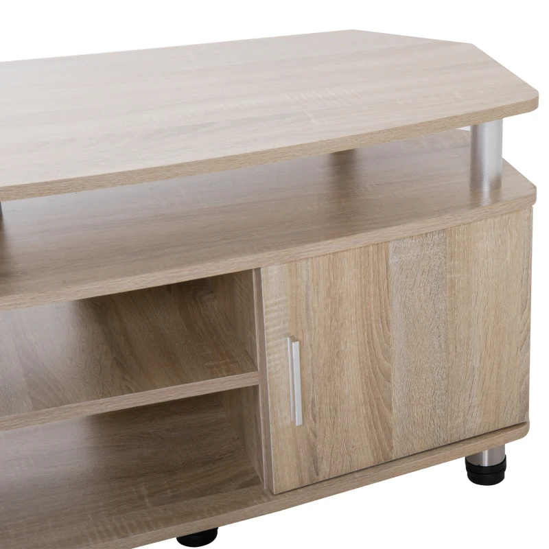 HOMCOM Móvel de TV Moderno Móvel para TV com Armário 2 Portas 2 Prateleiras 120x39,5x52cm Carvalho