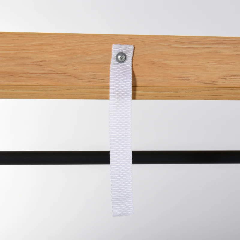 HOMCOM Cabide de entrada 2 em 1 com várias prateleiras e barra para pendurar para corredor Quarto sala de estar 80x40x190 cm Madeira natural preta