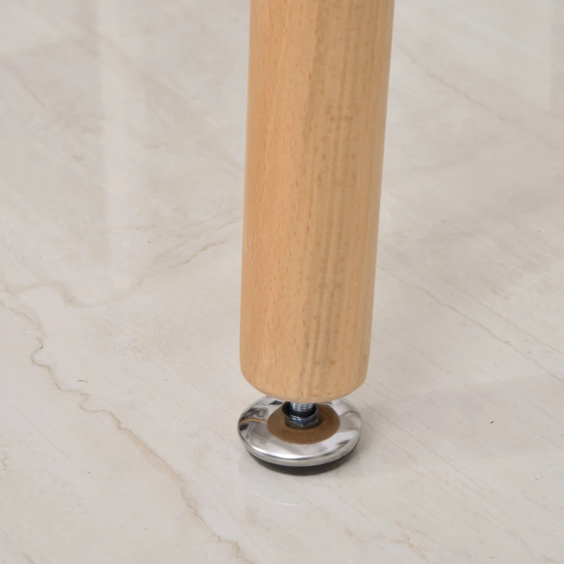 HOMCOM Mesa de Sala de Jantar Estilo Nórdico Mesa de Cozinha com Pés de Madeira de Faia Estrutura de Metal 120x60x75 cm Branco